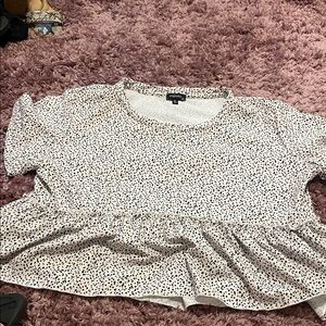 Women's Black and White Polka Dot Top